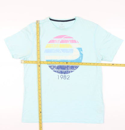 Marks and Spencer Men's Blue Graphic Retro Music T-Shirt Size M