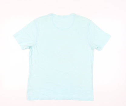 Marks and Spencer Men's Blue Graphic Retro Music T-Shirt Size M