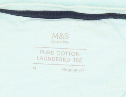 Marks and Spencer Men's Blue Graphic Retro Music T-Shirt Size M