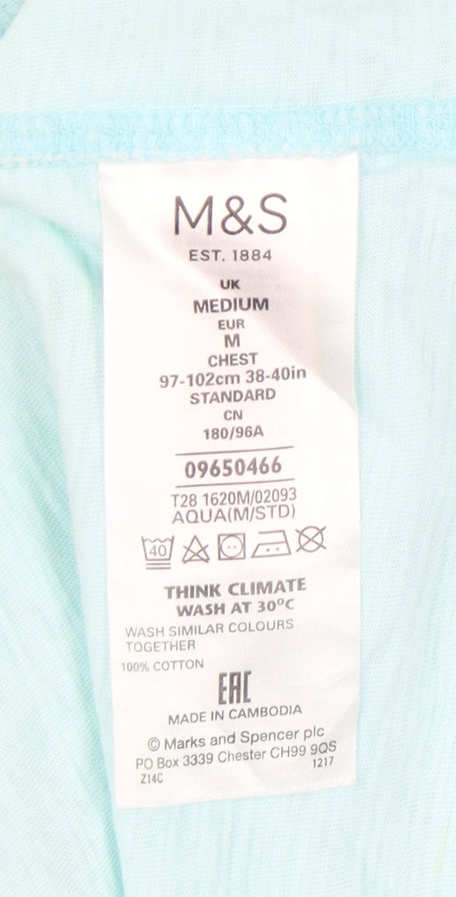 Marks and Spencer Men's Blue Graphic Retro Music T-Shirt Size M