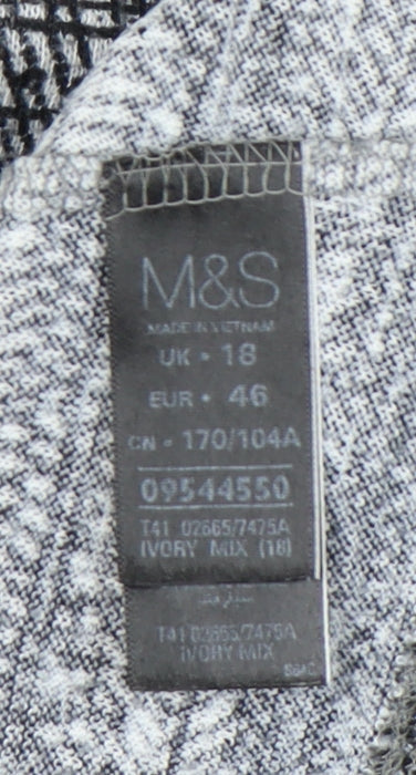 Womens UK Size 18 Marks and Spencer Grey Tunic Blouse