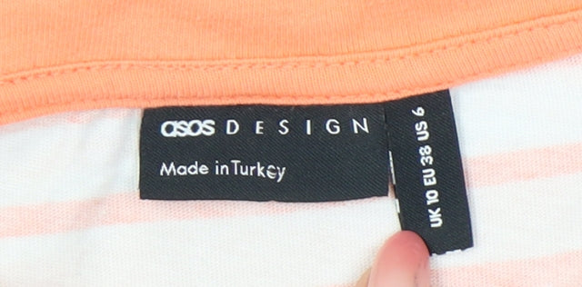 Womens UK Size 10 ASOS Design Orange Basic T-Shirt