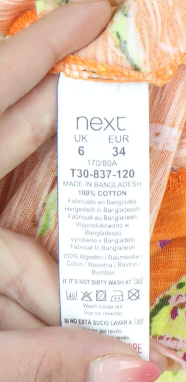 Womens UK Size 6 NEXT Orange Basic T-Shirt