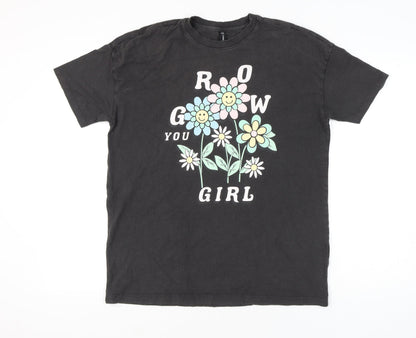 Womens UK Size M Only Black Basic T-Shirt