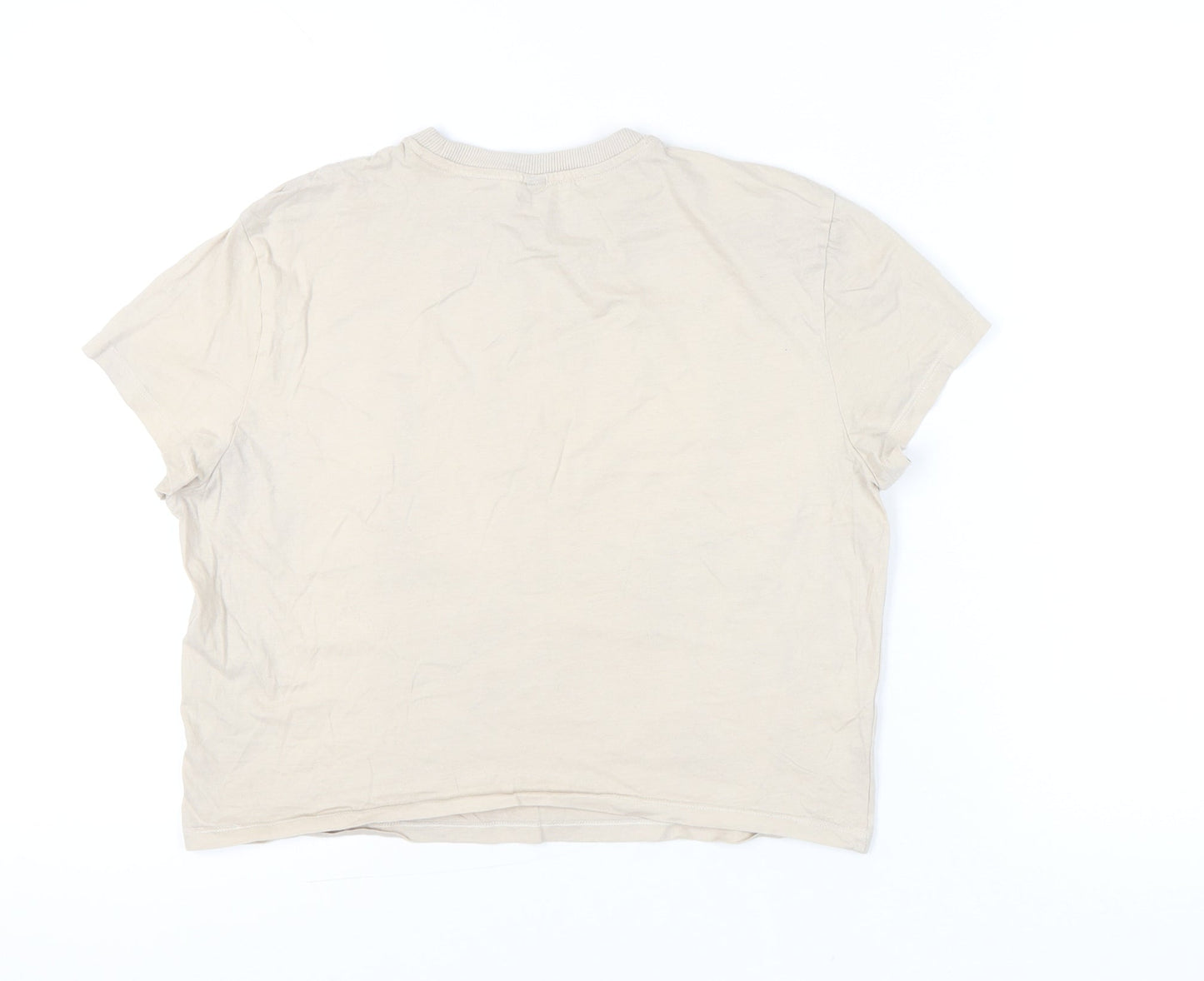 Womens UK Size L H&M Beige Basic T-Shirt