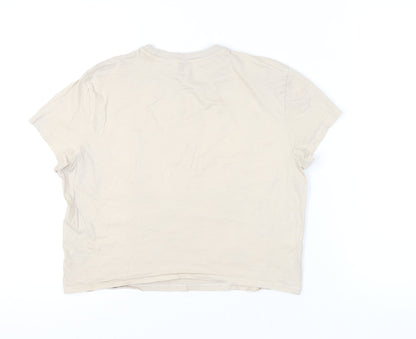 Womens UK Size L H&M Beige Basic T-Shirt
