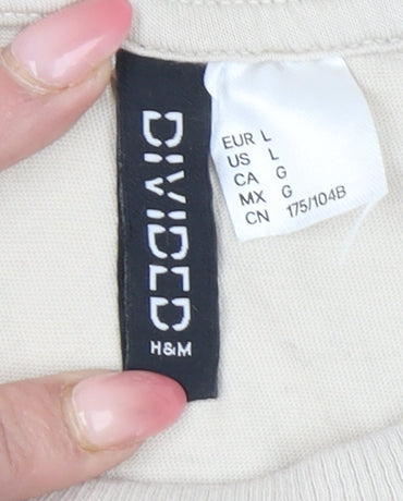 Womens UK Size L H&M Beige Basic T-Shirt
