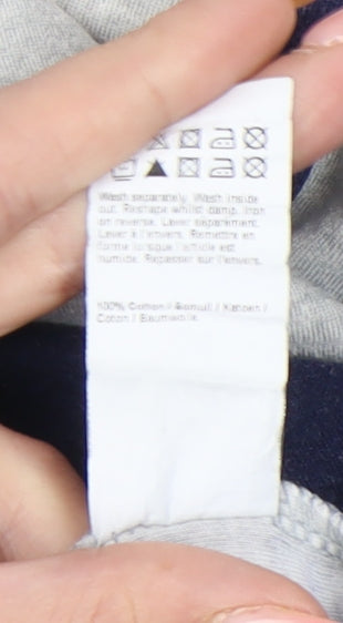 River Island Men’s Blue Striped Crew Neck Cotton T-Shirt Size M