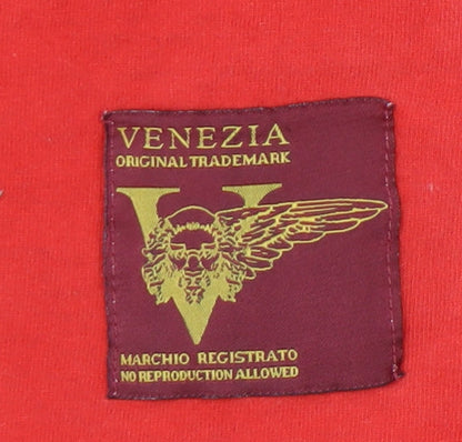 Venezia Men’s Red L T-Shirt Crew Neck Italian Logo Vintage