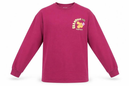 Next Girls Purple Long Sleeve Graphic T-Shirt 13Y Regular Fit Cotton