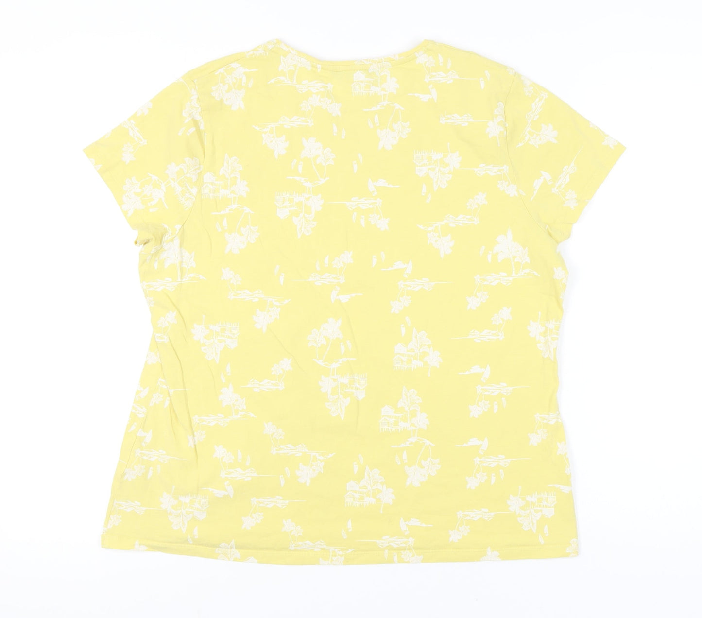 Womens UK Size 20 Marks and Spencer Yellow Basic T-Shirt