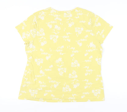 Womens UK Size 20 Marks and Spencer Yellow Basic T-Shirt
