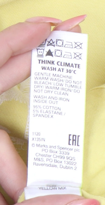 Womens UK Size 20 Marks and Spencer Yellow Basic T-Shirt