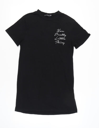 PrettyLittleThing Women's Black Size 8 Short Sleeve Cotton T-Shirt