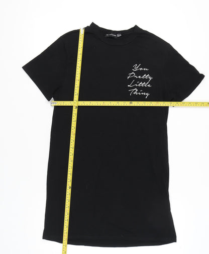 PrettyLittleThing Women's Black Size 8 Short Sleeve Cotton T-Shirt