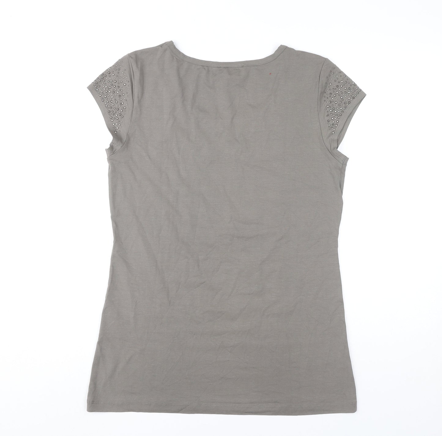 Womens UK Size 14 Steilmann Grey Basic T-Shirt