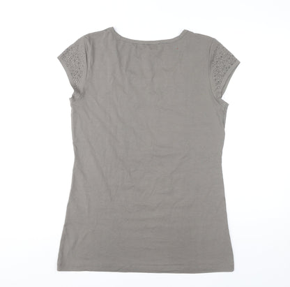 Womens UK Size 14 Steilmann Grey Basic T-Shirt