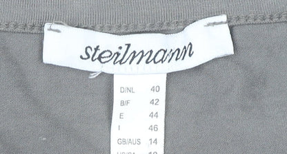 Womens UK Size 14 Steilmann Grey Basic T-Shirt