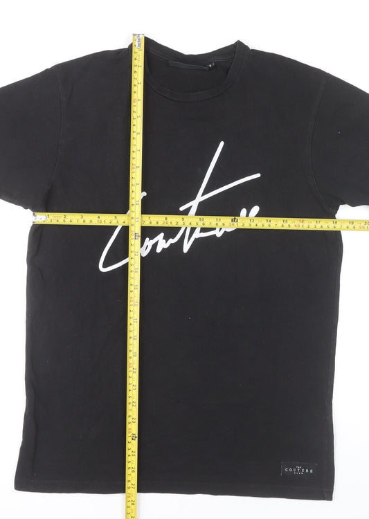 The Couture Club Men's Black S Slim Fit Graphic Logo T-Shirt