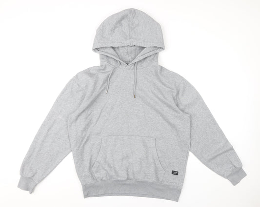 Mens UK Size L JACK & JONES Grey Pullover Hoodie