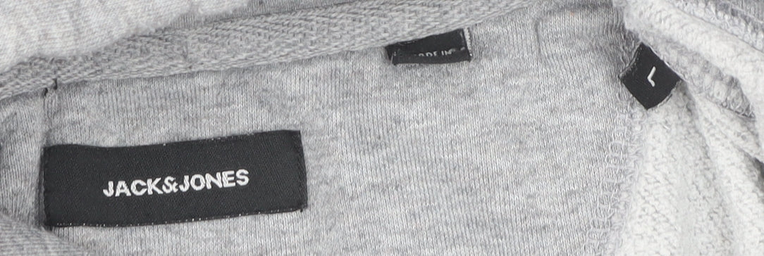 Mens UK Size L JACK & JONES Grey Pullover Hoodie