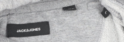 Mens UK Size L JACK & JONES Grey Pullover Hoodie