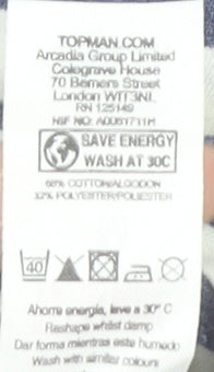 Topman Mens Blue White Striped Crew Neck T-Shirt Size M