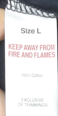 Lincoln Men’s Blue Striped Cotton Long Sleeve Polo Shirt Size L