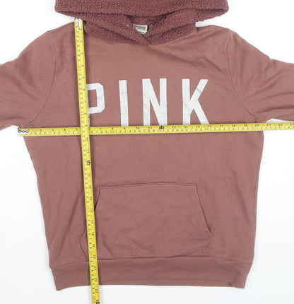 Victoria's Secret PINK Womens Brown Hoodie Pullover Size S Cotton Blend