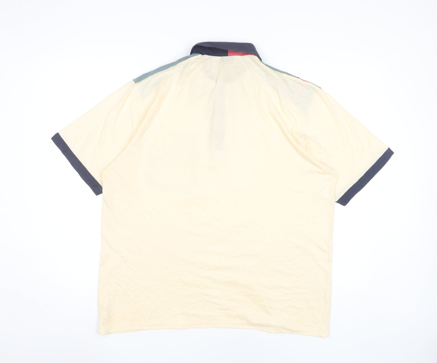 Pierre Sangan Men's Beige Colourblock Cotton Blend Polo Shirt L