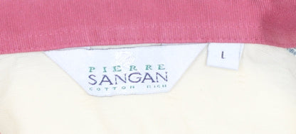 Pierre Sangan Men's Beige Colourblock Cotton Blend Polo Shirt L