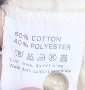 Pierre Sangan Men's Beige Colourblock Cotton Blend Polo Shirt L