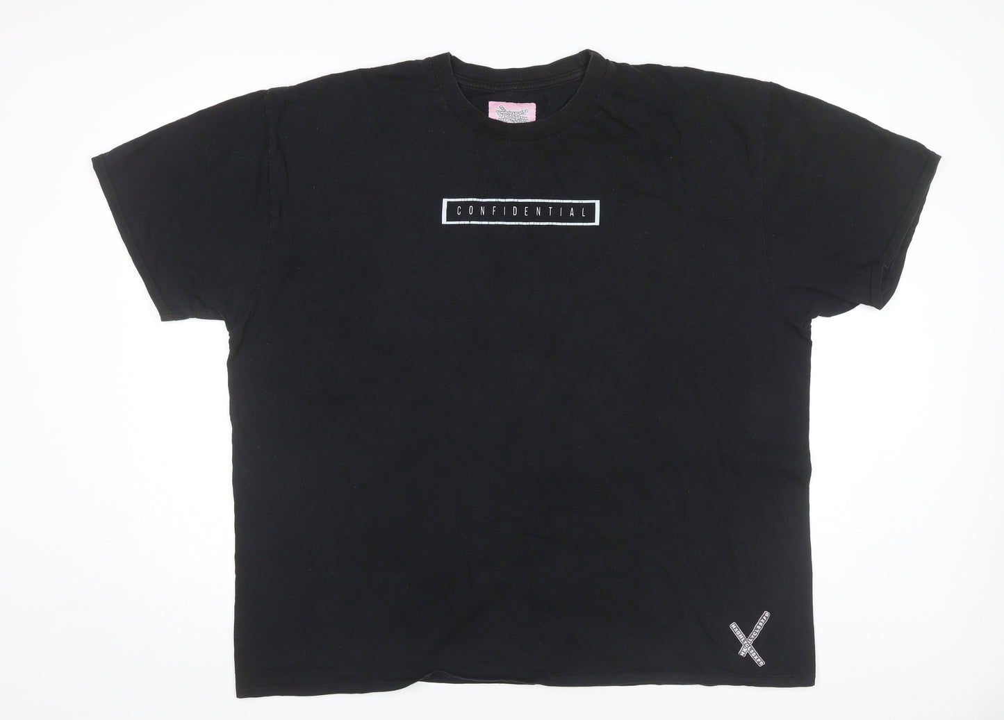 HXGHLYCLSSXFD Mens Black Cotton Graphic Print T-Shirt Size L