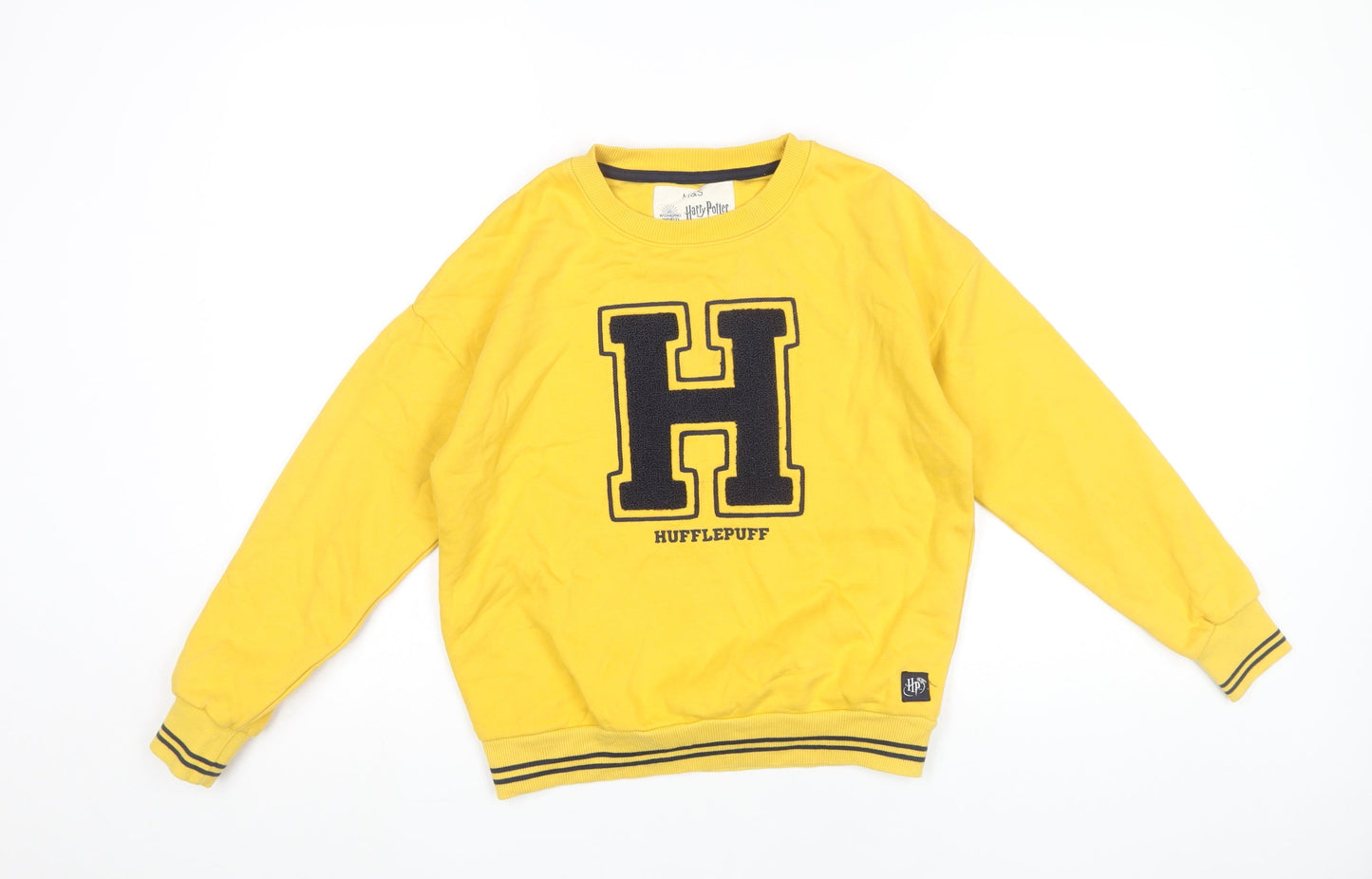 Harry Potter Boys Yellow Hufflepuff Sweatshirt 10-11Y Crew Neck Pullover