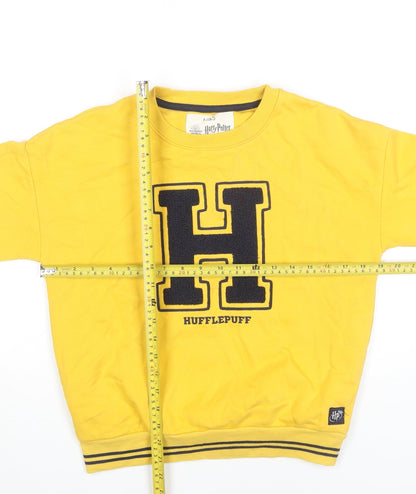 Harry Potter Boys Yellow Hufflepuff Sweatshirt 10-11Y Crew Neck Pullover
