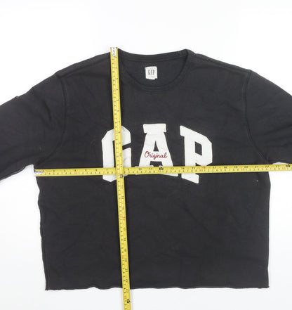 GAP Womens Black Logo Pullover Sweatshirt Size L Casual Long Sleeve