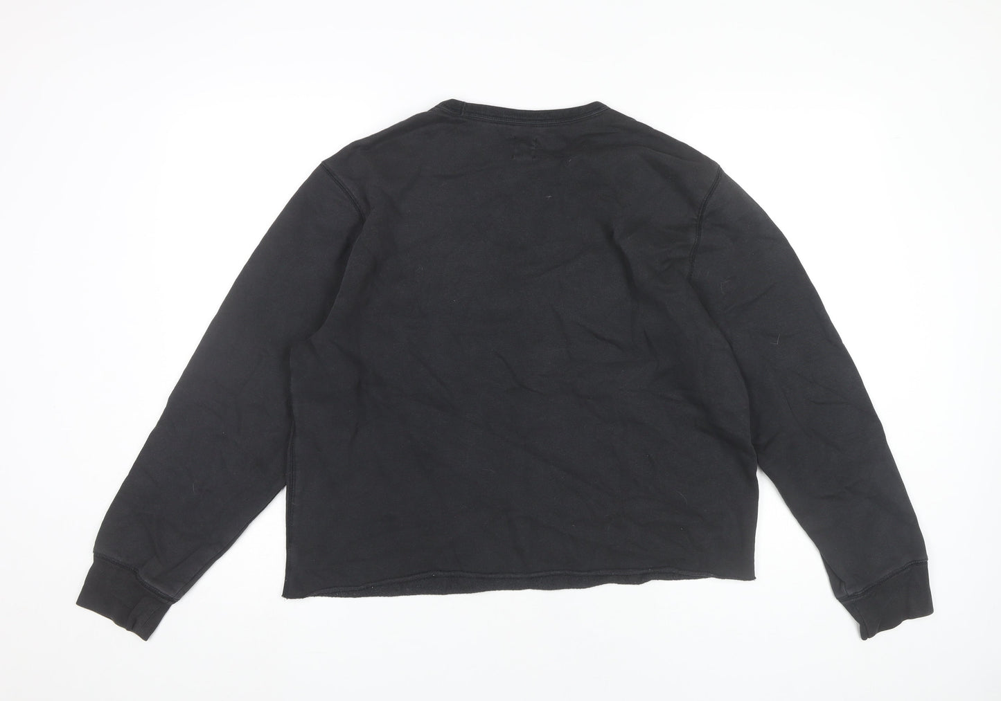 GAP Womens Black Logo Pullover Sweatshirt Size L Casual Long Sleeve