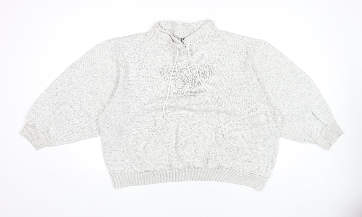 Rainforest Cafe Women’s Grey Pullover Hoodie Sweatshirt Size L