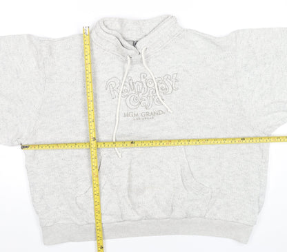 Rainforest Cafe Women’s Grey Pullover Hoodie Sweatshirt Size L