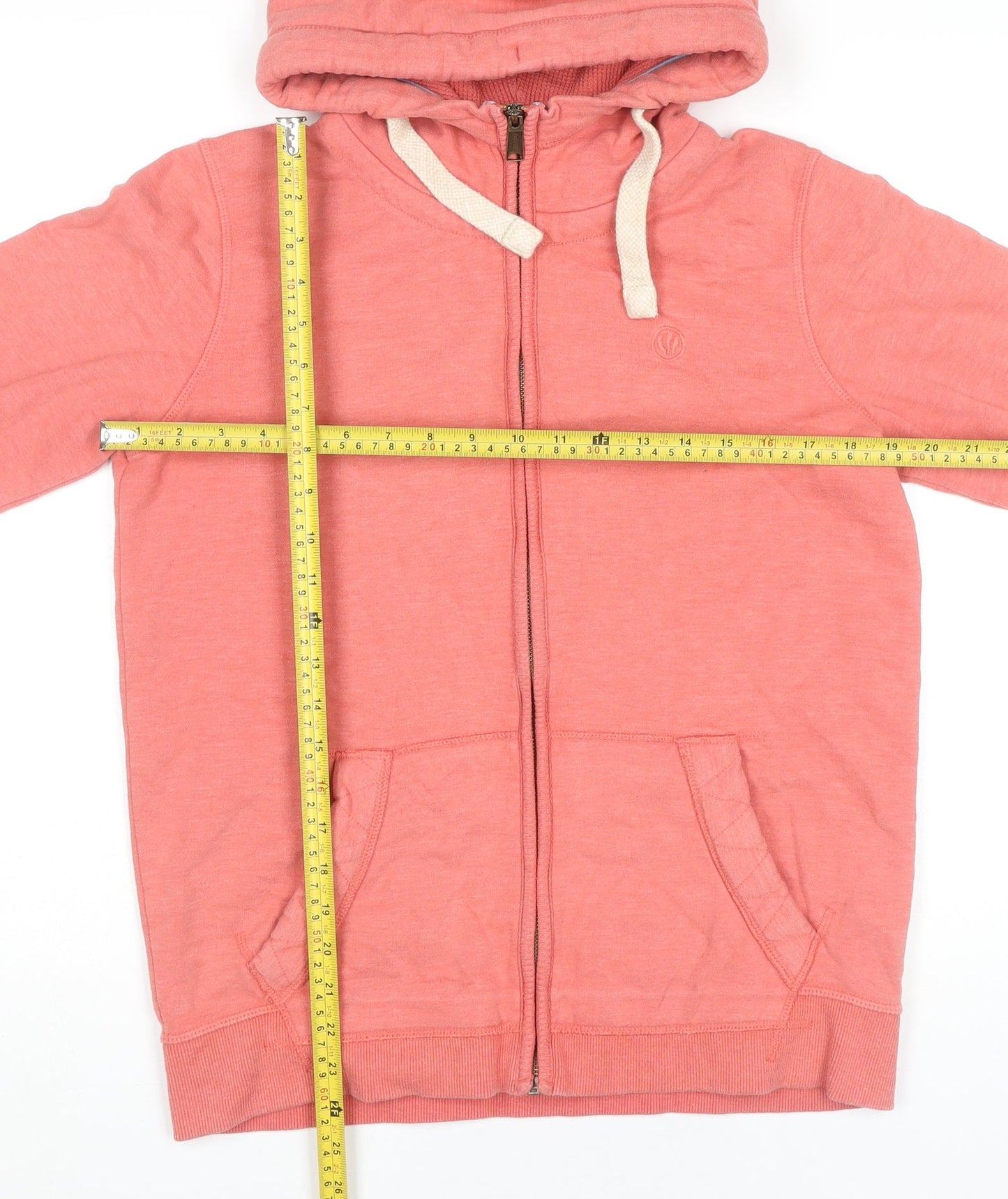 Womens UK Size 10 Fat Face Pink Full Zip Hoodie