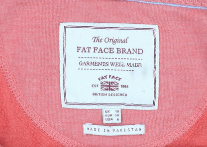 Womens UK Size 10 Fat Face Pink Full Zip Hoodie