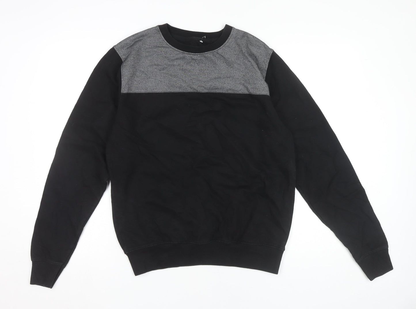 dStruct Men's Black Grey Pullover Sweatshirt Size M Crew Neck