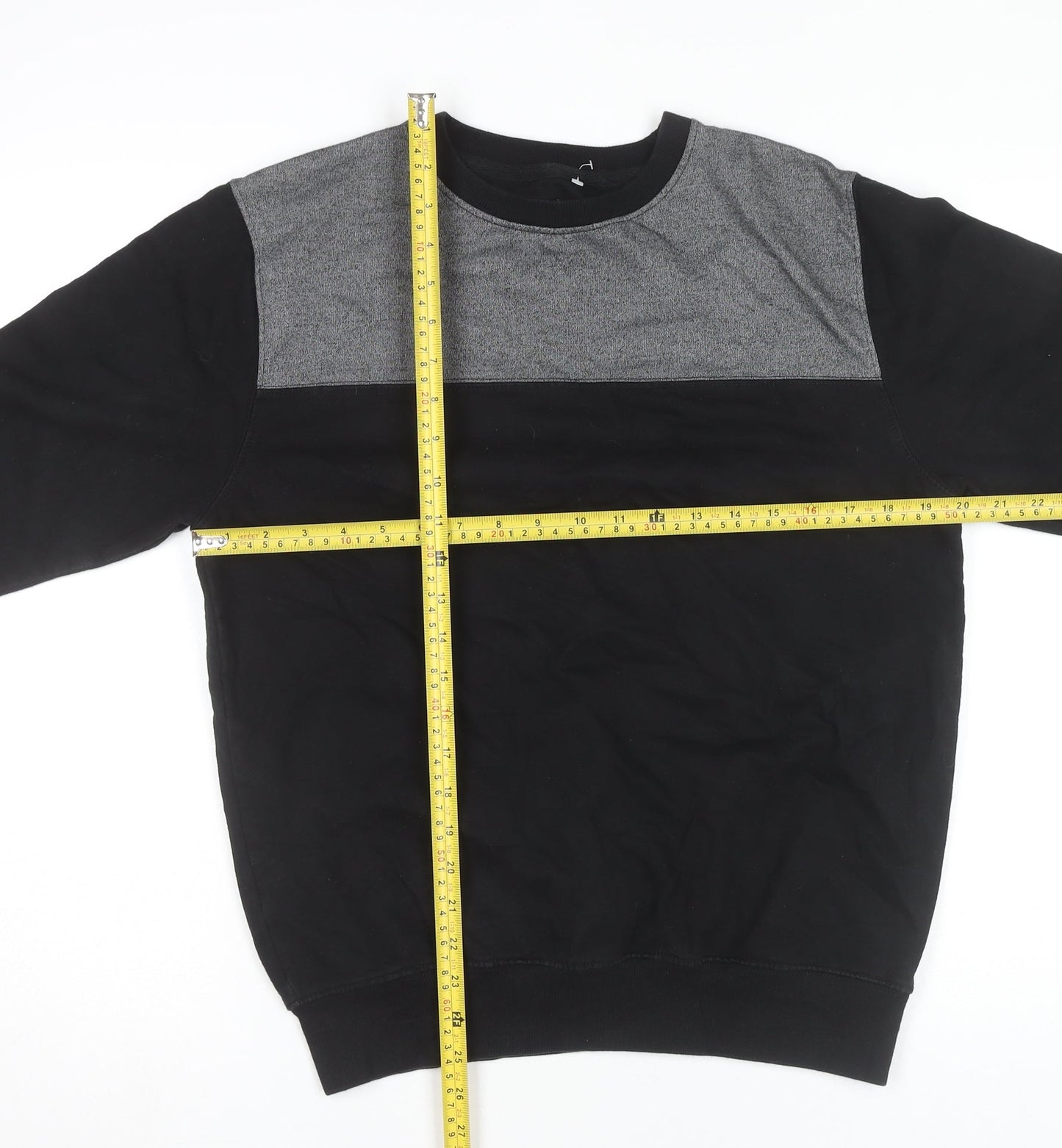 dStruct Men's Black Grey Pullover Sweatshirt Size M Crew Neck