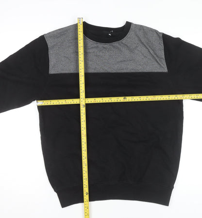 dStruct Men's Black Grey Pullover Sweatshirt Size M Crew Neck