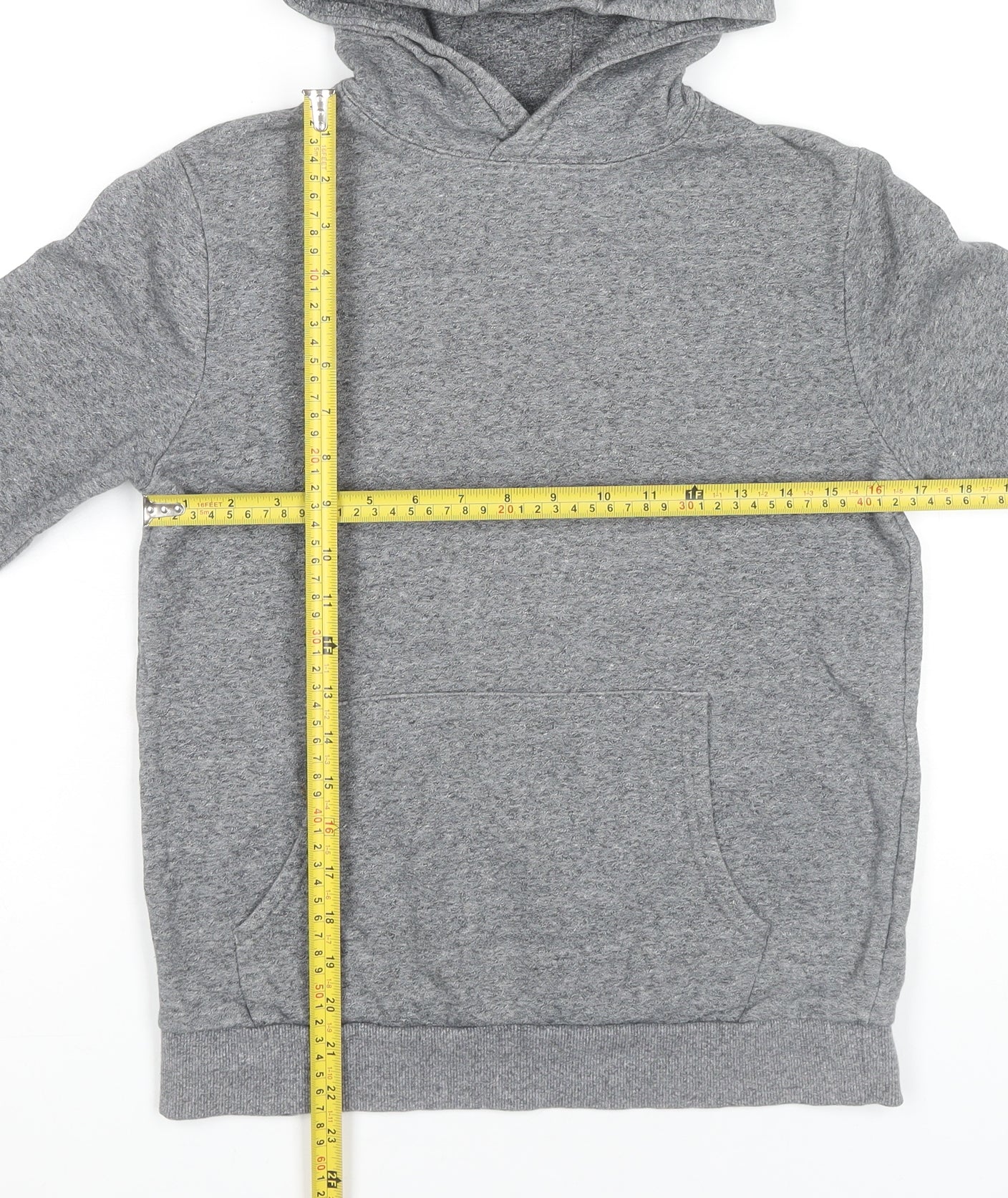 Marks and Spencer Boys Grey Pullover Hoodie Age 12-13 Years Cotton Blend