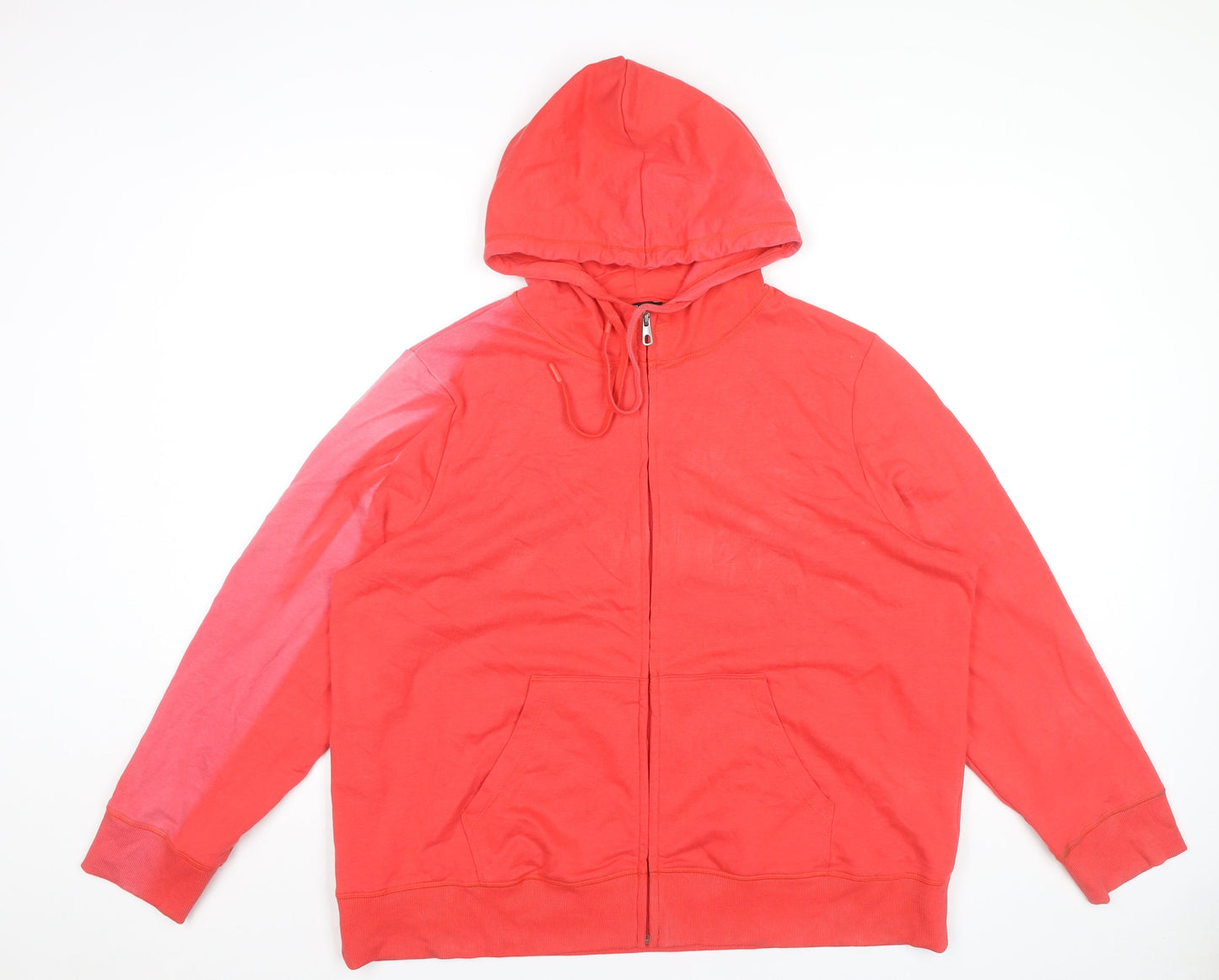 C&A Womens Red Full Zip Hoodie Sweatshirt Size 2XL Cotton Blend