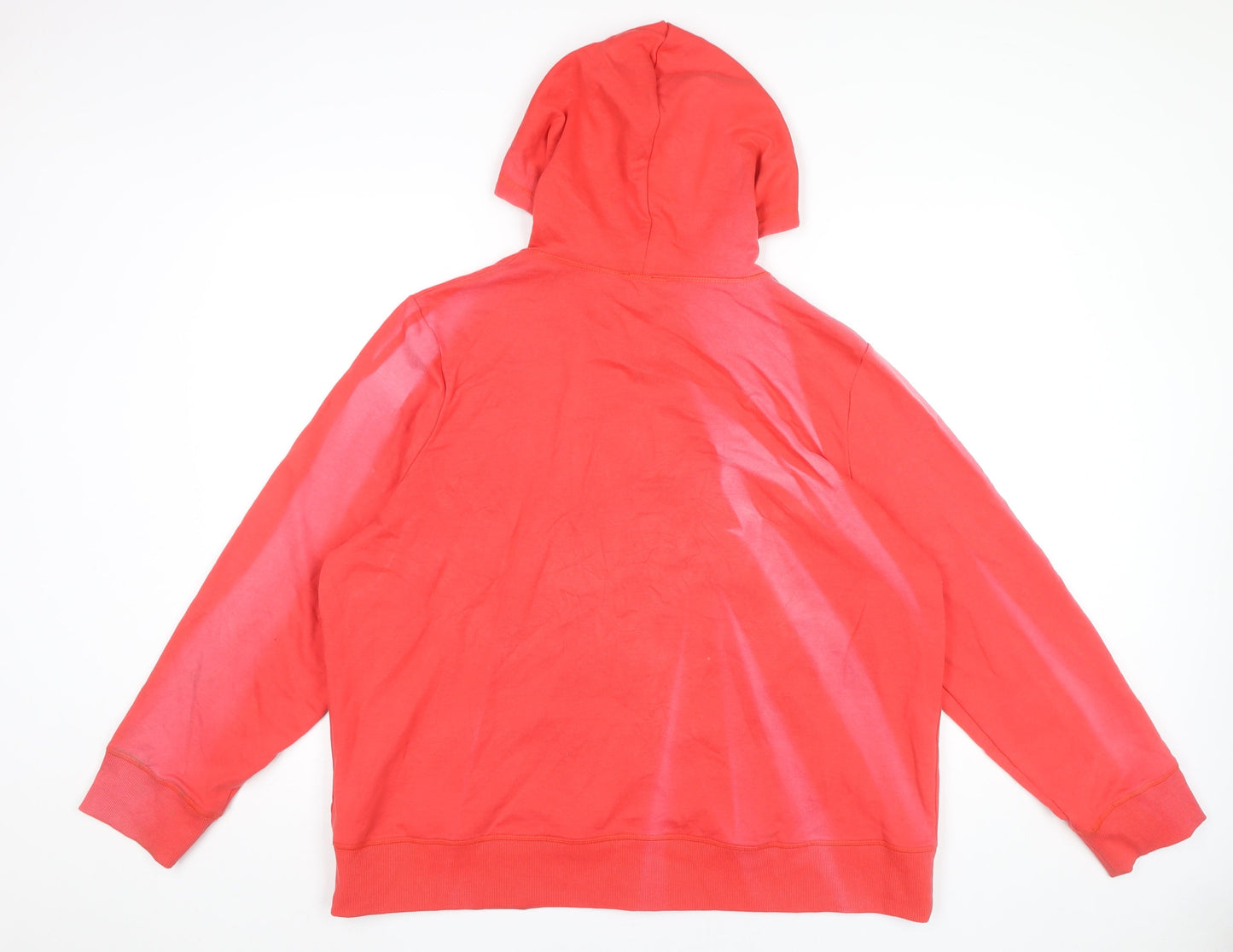 C&A Womens Red Full Zip Hoodie Sweatshirt Size 2XL Cotton Blend