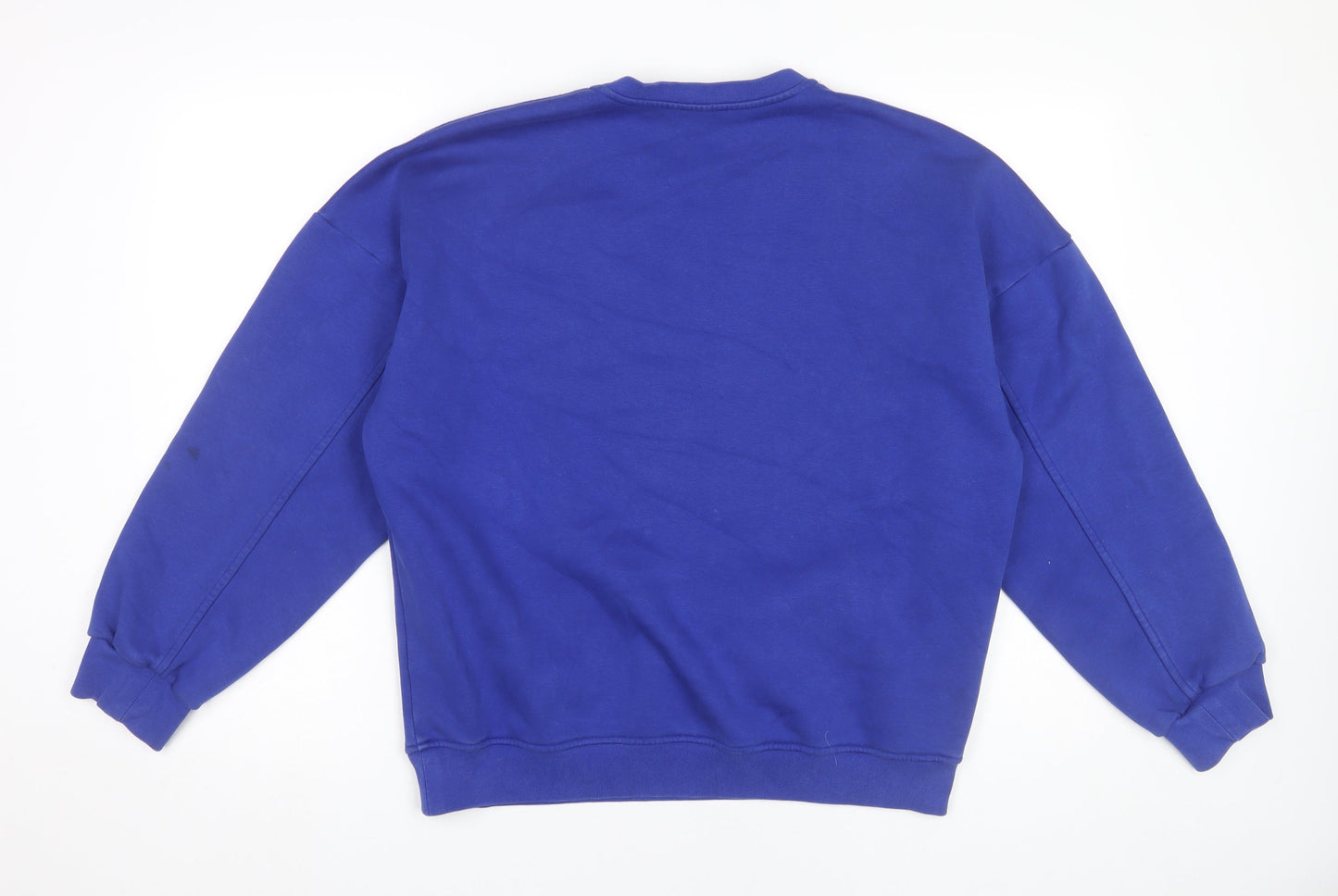 Toright Womens Blue Crew Neck Pullover Sweatshirt Small Aurora Print
