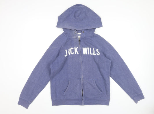 Womens UK Size 14 Jack Wills Blue Full Zip Hoodie