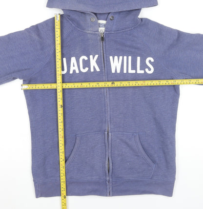 Womens UK Size 14 Jack Wills Blue Full Zip Hoodie